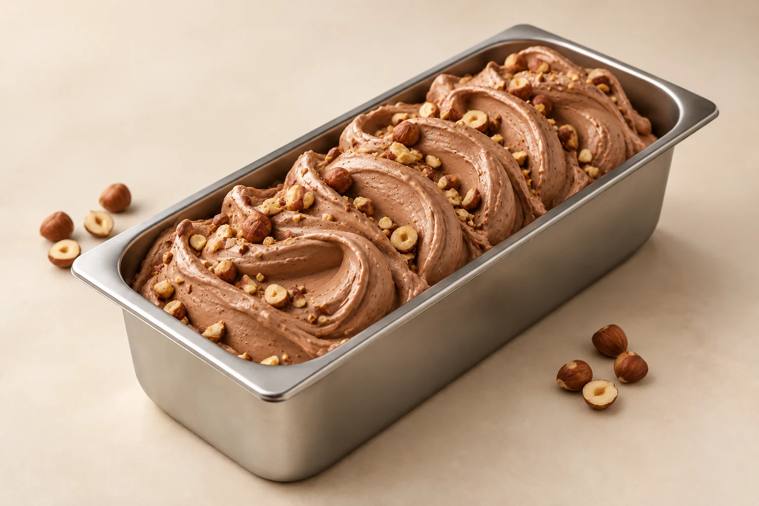 Gianduia im Eisbehälter