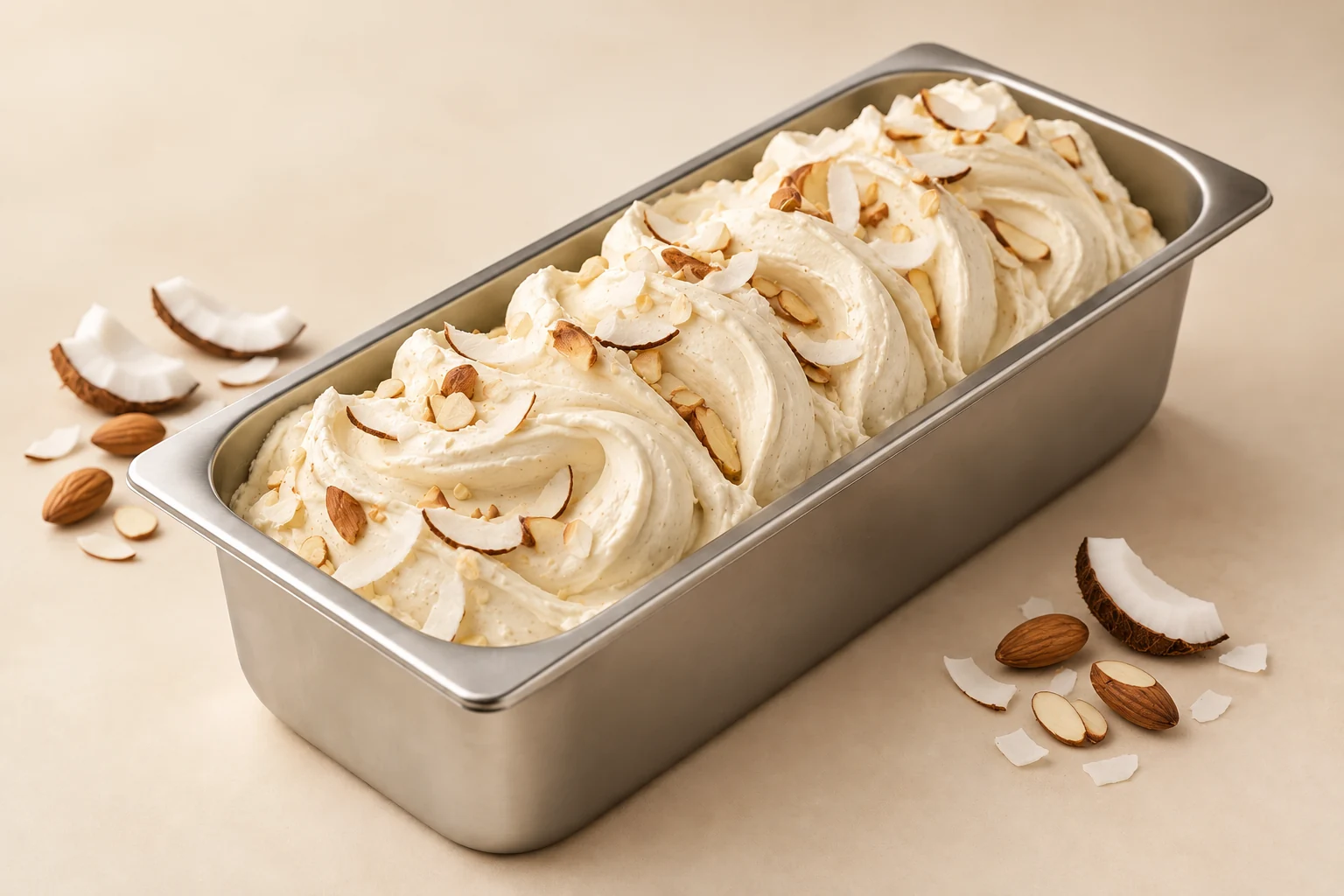 Kokoscreme im Eisbehälter