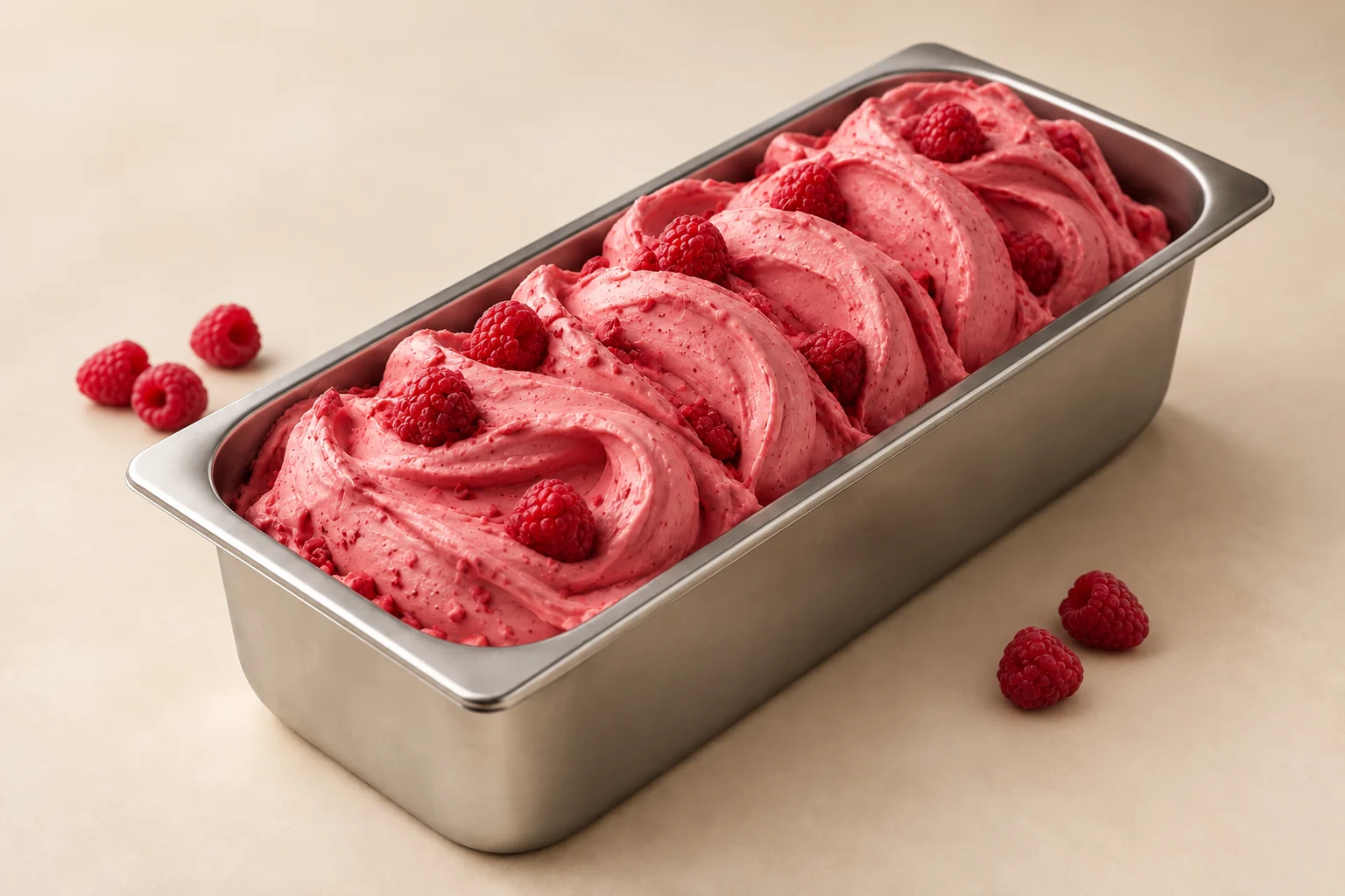 Himbeere im Eisbehälter